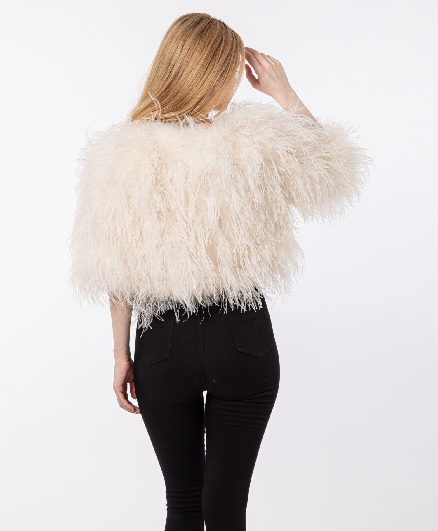 real turkey ostrich feather women coat lvcomeff 210707 - Image 3