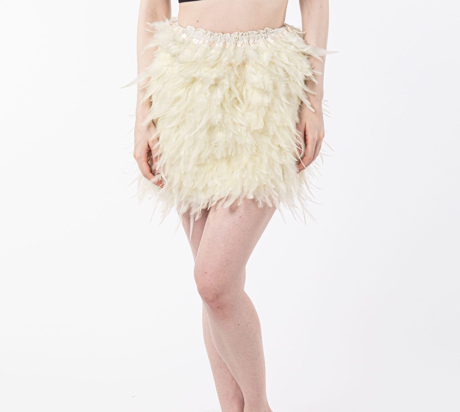 white green black color women feather skirt Lvcomeff 210710 - Image 4