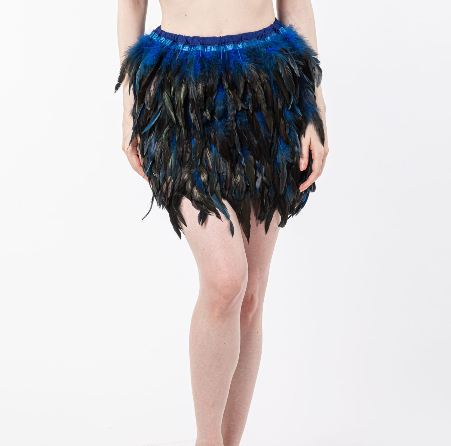 women feather mini skirt Lvcomeff 210711 - Image 5