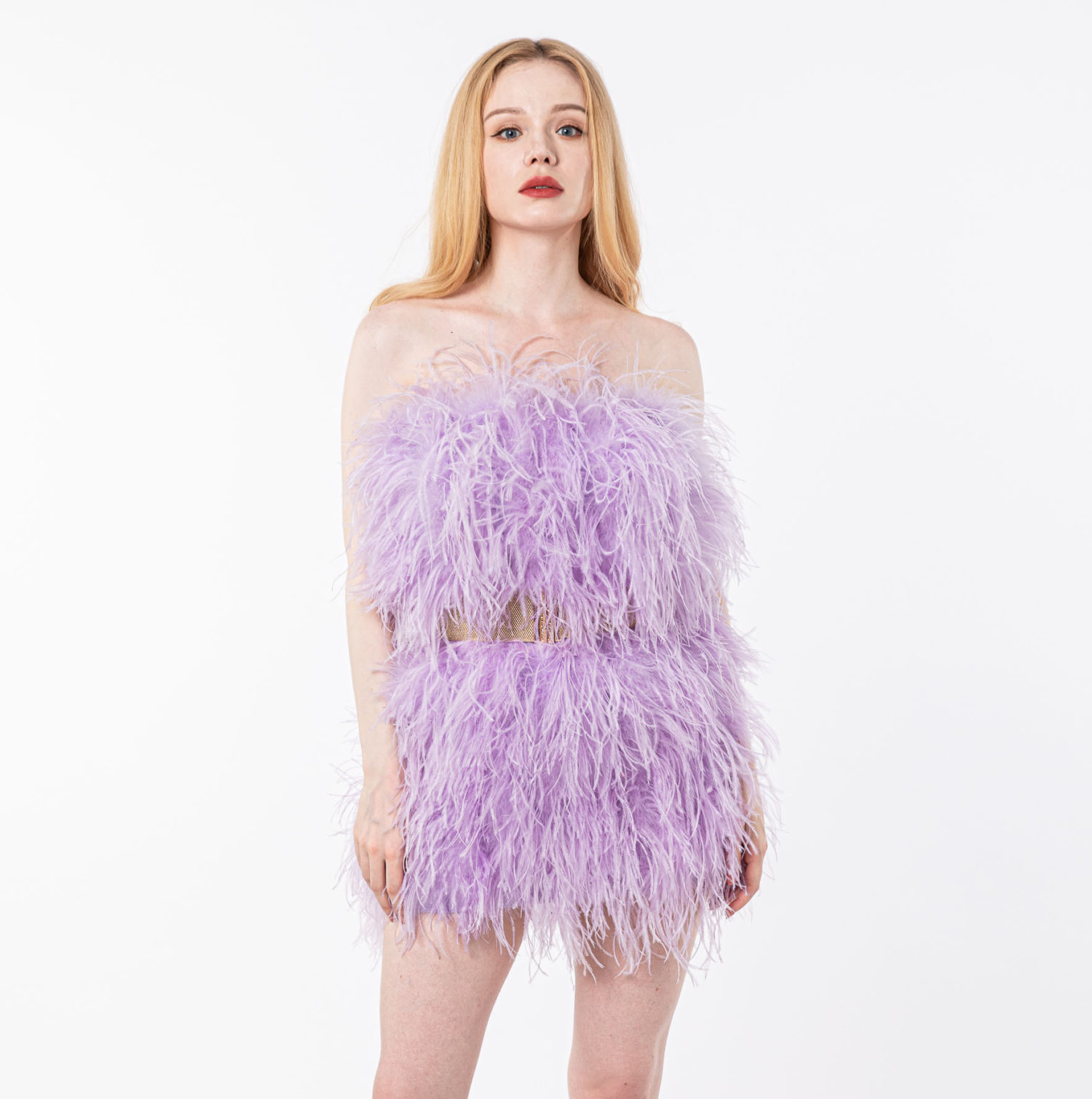 turkey feather women chest wrap ostrich feather Breast wrapping tube top for women Lvcomeff 210714